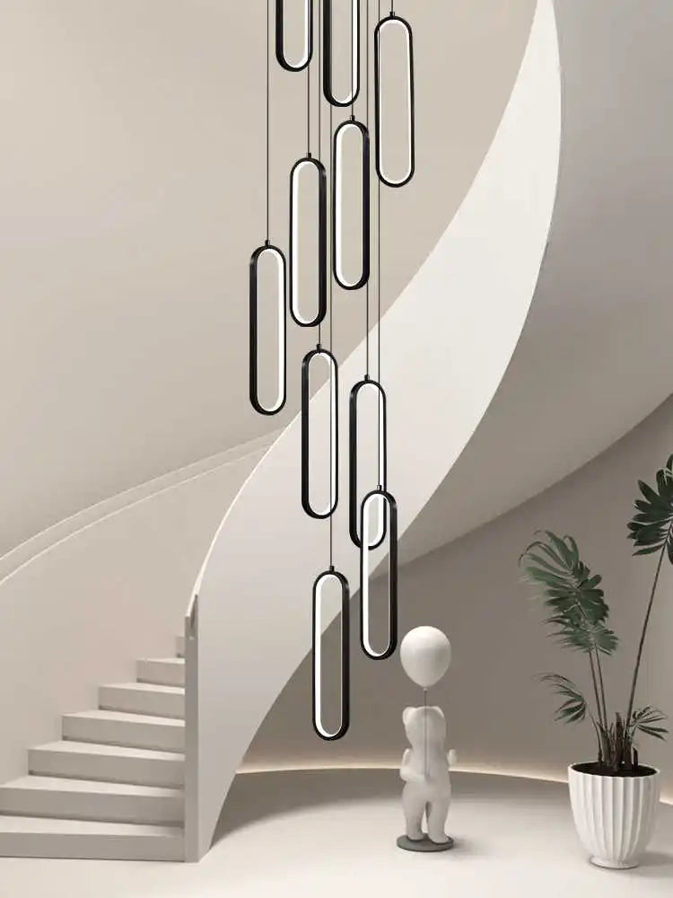 Minimalist Chandelier Nordic Hanging Modern LED Pendant Light Living Room Restaurant Villa Loft Ceiling Staircase Pendant Light