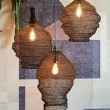 Wabi Sabi Style Pendant Lamp Hotel Restaurant Homestay Living Room Bedroom Bedside Lamp Wire Mesh Artistic Creative Lighting
