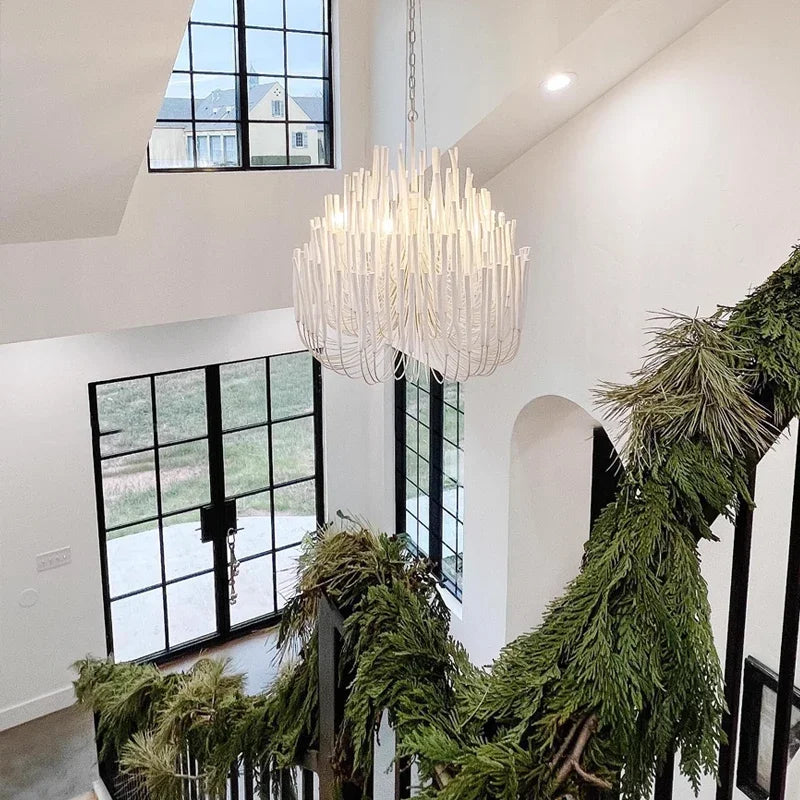 Nordic LogBranch Chandelier Living Dining Room Bar Bedroom Loft Stair Pendant Lamp Duplex Villa Home Decor Hanging Light Fixture