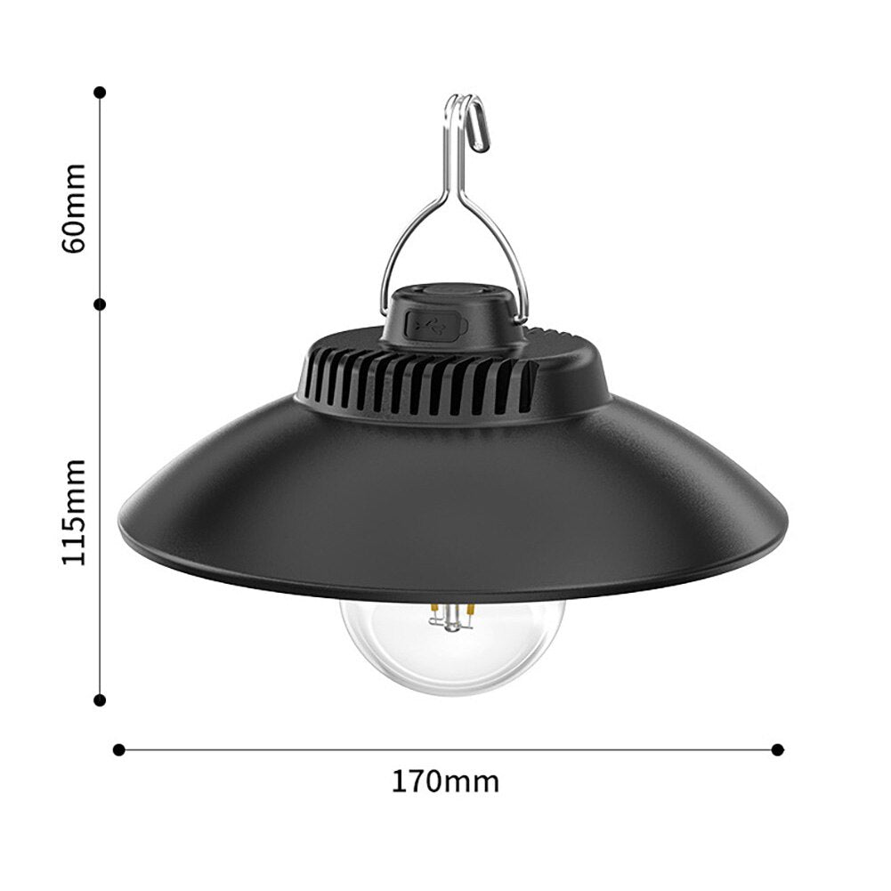 Warm Light Working Light 2 Modes Flashlight USB Recharge Lantern Outdoor Camping Light Hook Light Emergency Torch Lamp