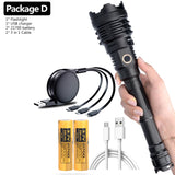 The Most Brightest Led Flashlight XHP110.2 16-core Power Bank 10000mah Torch Usb Rechargeable 21700 Battery Zoomable Lantern 50W