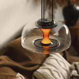 Modern Glass Pendant Light with Knob Switch - Bedside Hanging Night Light