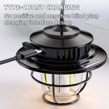Vintage Style Ceramic Wick Camping Light Rechargeable LED Super Bright Camping Light 4 Lighting Modes Waterproof Outdoor Light
