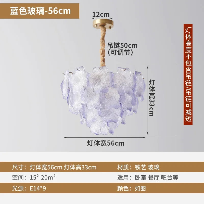 French Luxury Crystal Living Room Pendant Light Internet Famous Creative Shell Light Romantic Clover Pendant Light