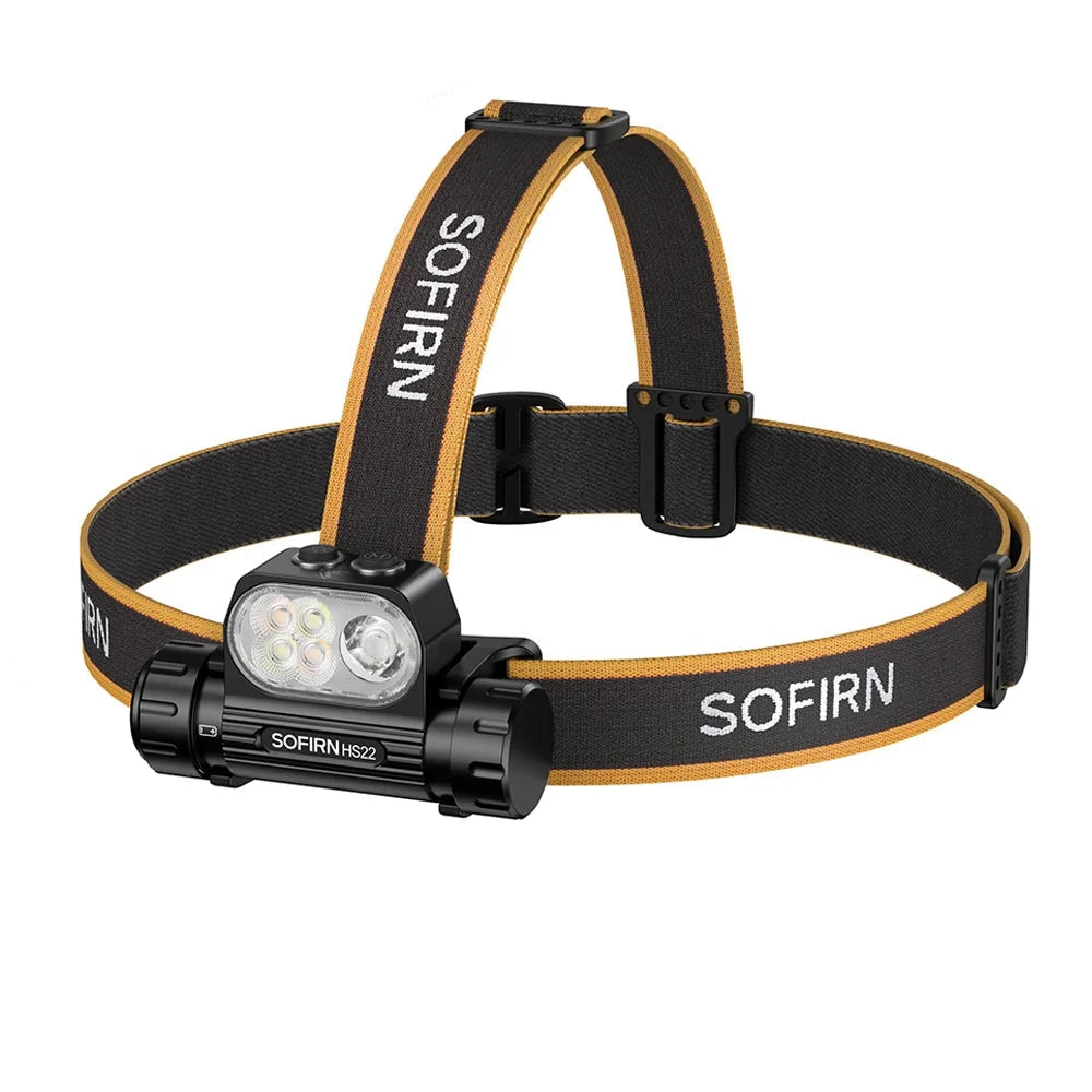 HS22 2500lm Dual-Switch Headlamp (SFT25R LED, 2700K-6000K Stepless CCT) - 18650 4000mAh Rechargeable High-Power Headlight Flashlight