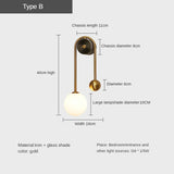 Modern Gold Glass Globe Wall Sconce - Elegant LED Lamp for Bedroom & Living Room