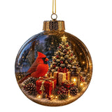 Acrylic Christmas Bell Ornament Decoration 3D Snow Globe Santa Snowman Ball Hanging Xmas Tree Pendant Christmas Party Decoration
