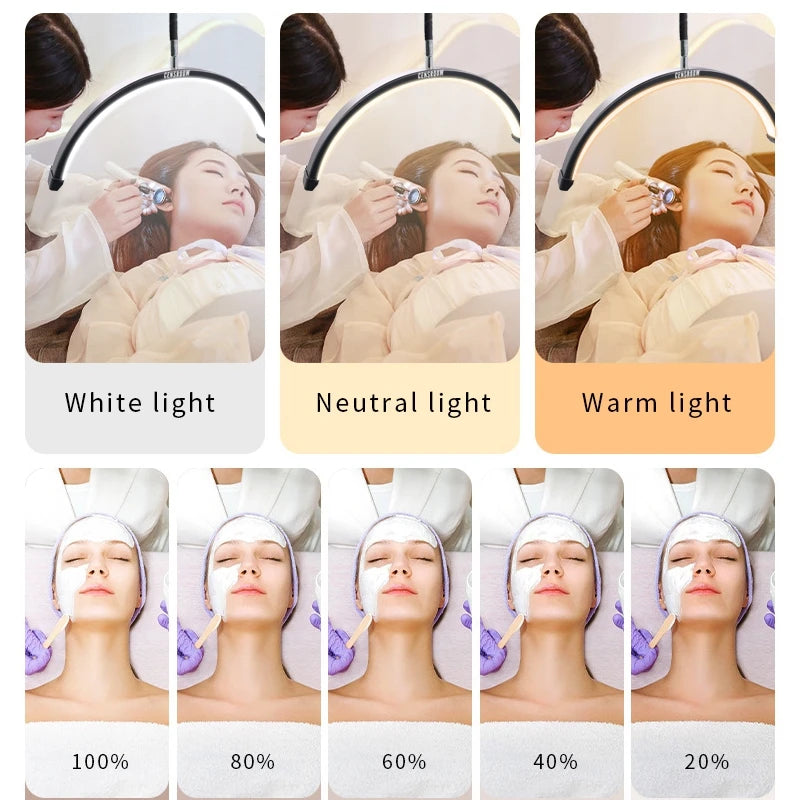 Half Moon lamp Hose with Tray 36W LED High Light Floor Light Adjustable Lashes Extension Tattoo Beauty Skincare Eyebrow Filling