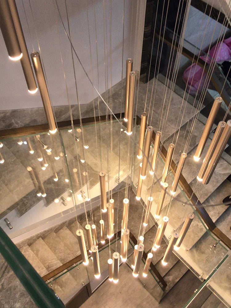 LED Chandeliers For Living Room Stairs Modern Luxury Pendtant Light Villa Attic Ceiling Lamp Hotel Interior Lightin Hanging Lamp