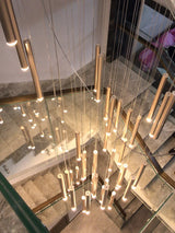 LED Chandeliers For Living Room Stairs Modern Luxury Pendtant Light Villa Attic Ceiling Lamp Hotel Interior Lightin Hanging Lamp