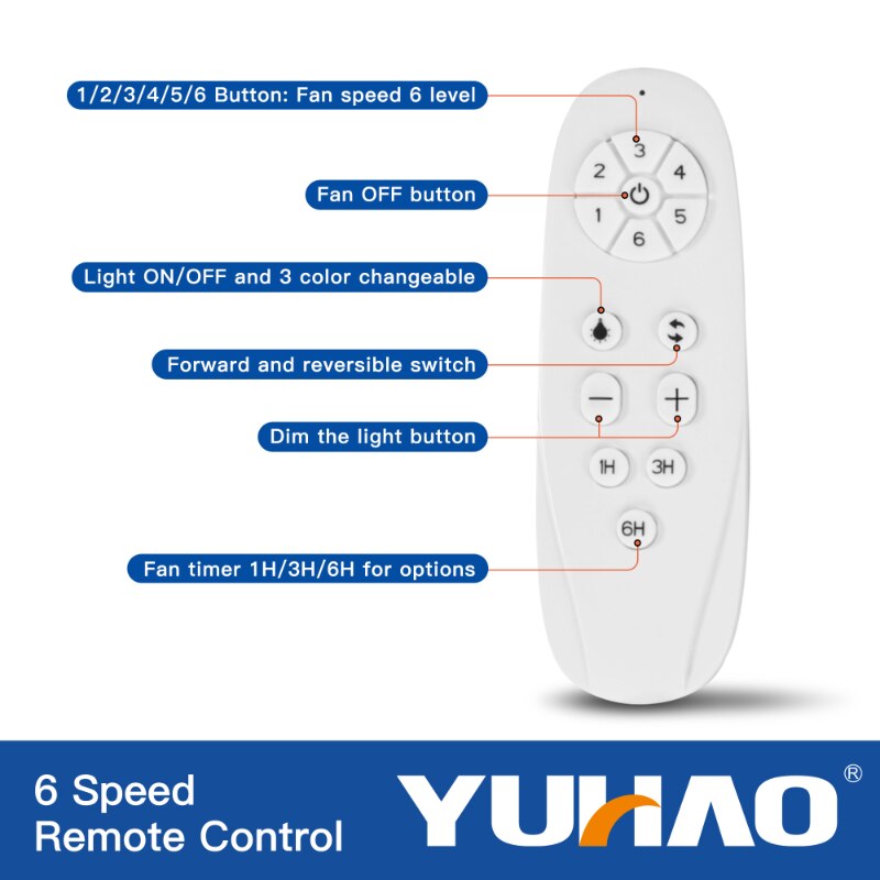 56 In Intergrated LED Ceiling Fan Lighting with Black ABS Blade White ABS