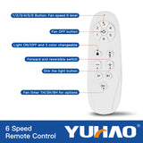 56 In Intergrated LED Ceiling Fan Lighting with Black ABS Blade White ABS