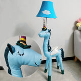 Dreamy Unicorn Floor Lamp with Adjustable Wooden Legs - Dimmable Standing Accent Light for Girls' Bedroom & Kids' Room Decor