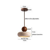 2026 New Cave Stone Pendant Light Bedroom Yellow Travertine LED Chandelier Living Dining Room Modern Hanging Lamp Decor Lighting