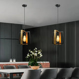 American Chandelier Lamp Retro Iron Wood Pendant Lamp Bar Restaurant lamp Creative Hanging light Household Luminaire appliance