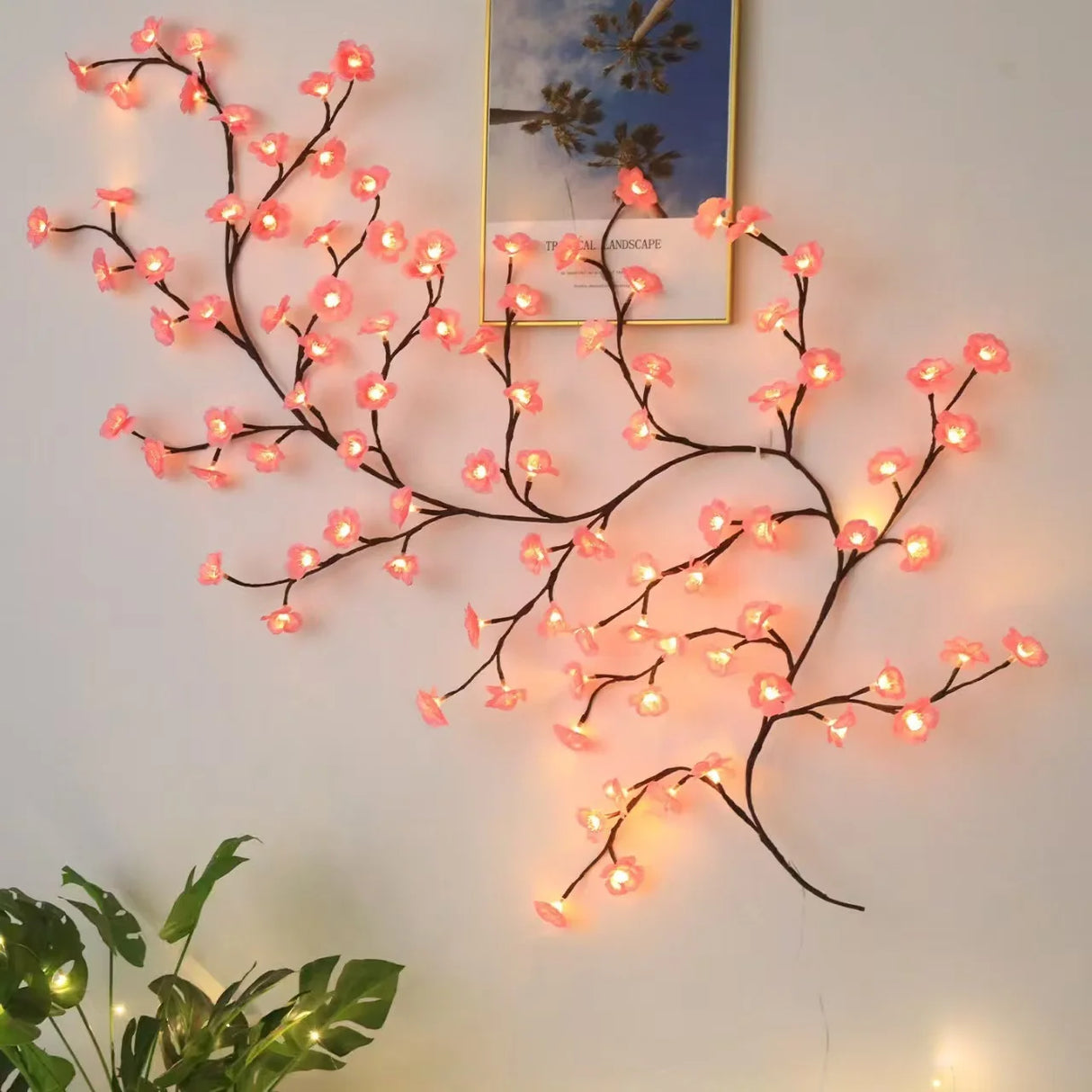 USB Cherry Blossom String Light with 8 Modes - Artificial Flower Vine Fairy Lights