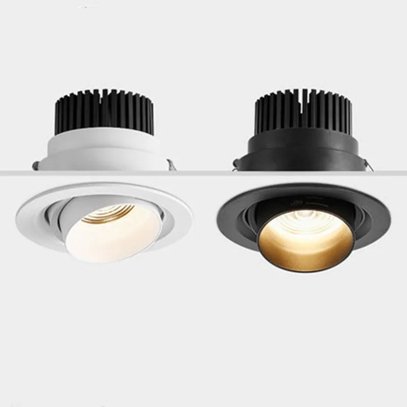 2025 New Style Zoom Beam Angle Adjustable 15-60 Degree Recessed Dimmable LED Downlight 10W12W15W18W20W24W COB Ceiling Spot Light