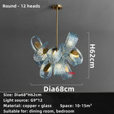 Postmodern Blue Glass LED Pendant Light Chandelier Hallway Bar Bedroom Living Room Restaurant Luxury Home Decor Lighting Fixture