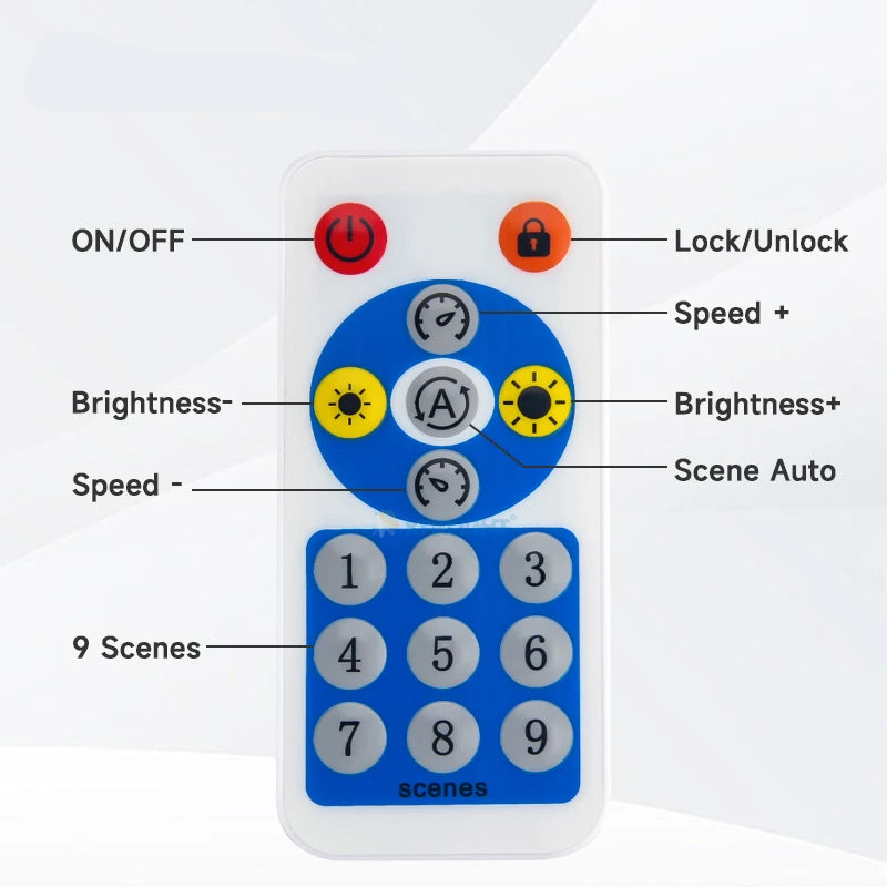 SP608E 8-Channel Music LED Controller (DC5V–24V) - Built-in Mic & Bluetooth App Remote for WS2811, WS2812B & WS2815