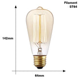 Retro Edison Light Bulb E27 220V 40W ST64 G80 G95 T10 T45 T185 A19 A60 Filament Incandescent Ampoule Bulbs Vintage Edison Lamp