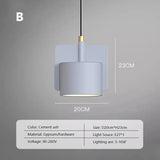 Retro Wabi-sabi Cement Gypsum Pendant Lights LED E27 Modern Light Fixtures Bedroom Kitchen Dining Room Bar Cafe's Restaurant