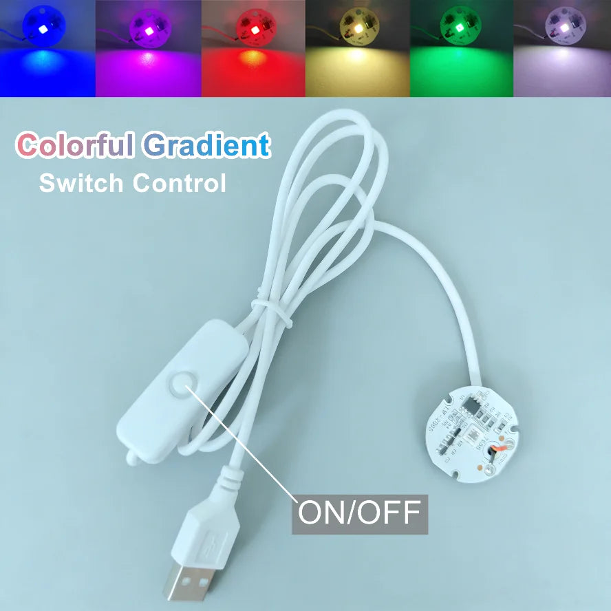 1/2/4 Pcs Dimmable 5V USB RGB LED Light Board with Remote Control - High-Brightness Colorful Gradient Module PCB Panel for DIY Model Display