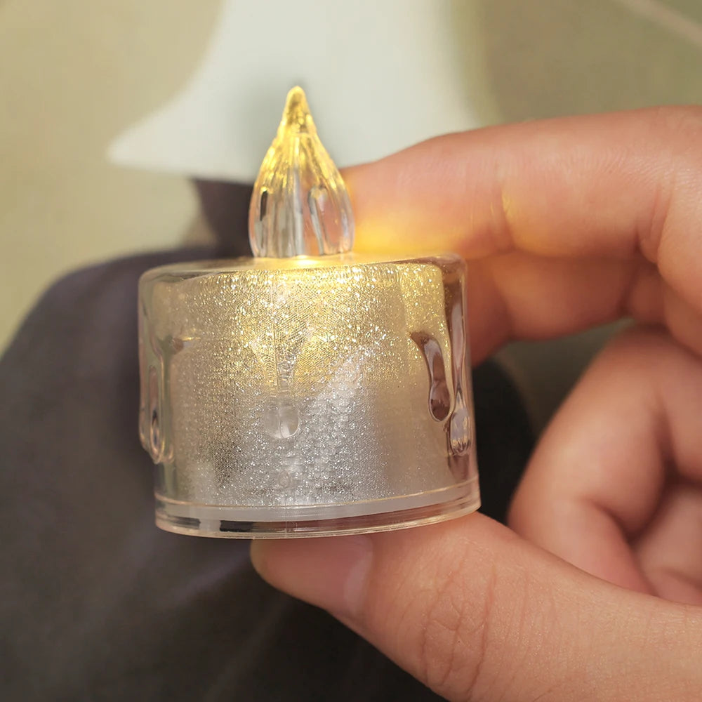 Flameless LED Candle Wishing Tea Light Warm White Lights Candles for Birthday Party Wedding Halloween Festival Home Decoration