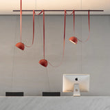 Nordic Art Leather Metal LED Chandelier Living Dining Room Bedroom Bar Island Luminaire Personalized Home Decor Lighting Fixture