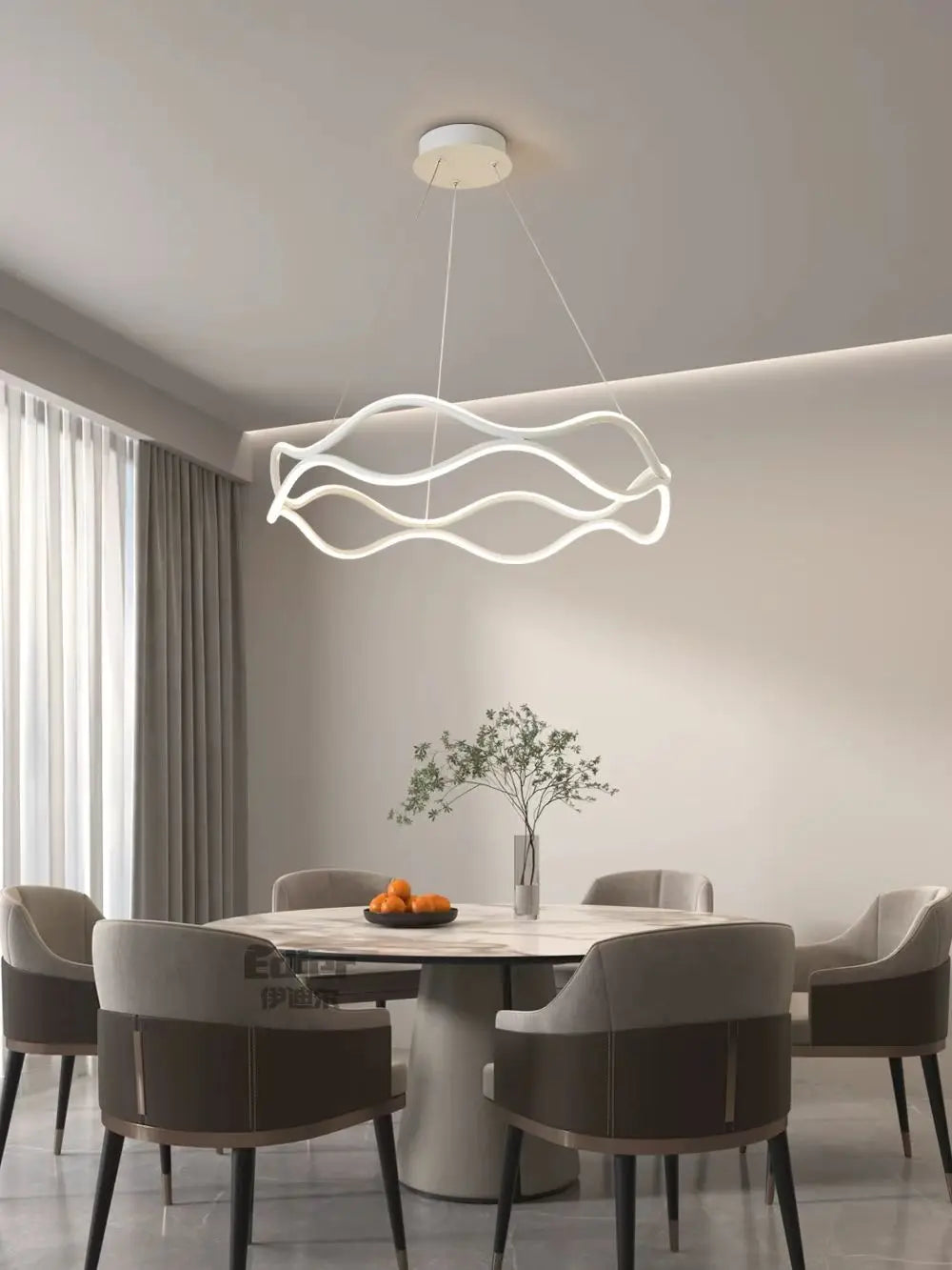 Modern LED Pendant Light Luxury Ring Chandelier for Bedroom Living Dining Room Indoor Hanging Lamp Home Decor Lighting Fixture