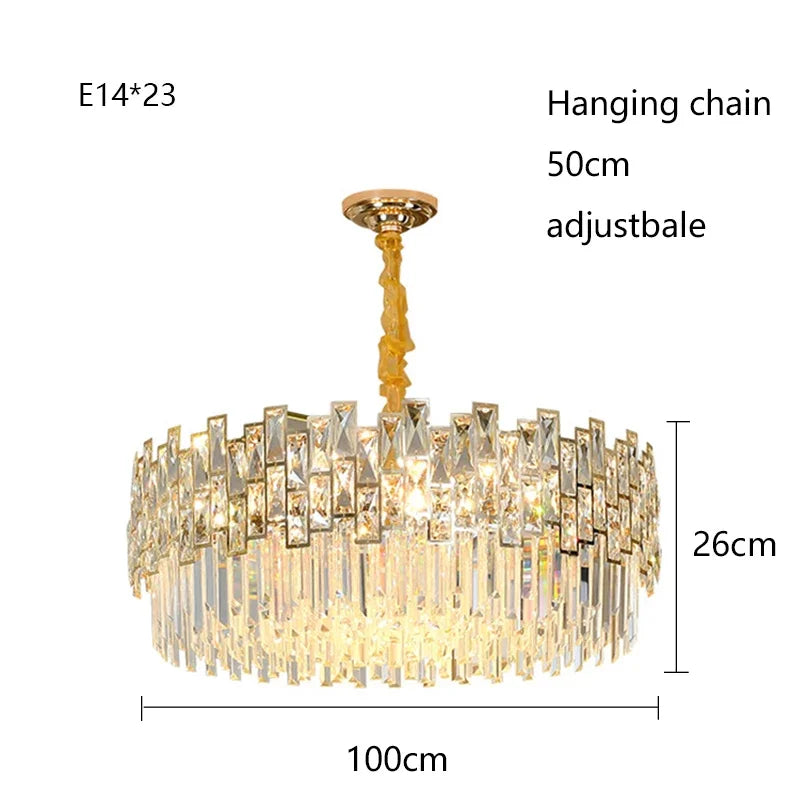 2025 New Modern High-End Light Luxury Crystal Chandeliers for Living Room Dining Bedroom Indoor Decor Lighting Lustres Fixtures