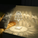 Diamond Table Lamp Crystal LED Bar Table Lamp Rechargeable Touch Sensor Dimming Bedside Lamps For Bedroom Decor