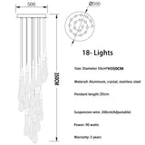 2025 New Modern LED Crystal Pendant Light Lustre Restaurant Bar Composite Staircase Light Living Room Home Decoration Lighting