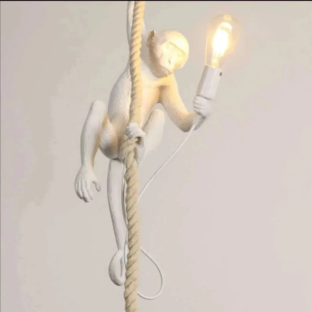 Retro Industrial Monkey Resin Pendant Light - Creative Chameleon Animal Hanging Lamp