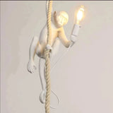 Retro Industrial Monkey Resin Pendant Light - Creative Chameleon Animal Hanging Lamp