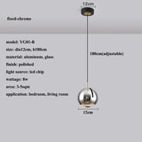Modern Adjustable Angle LED Round Pendant Light - Stretchable Minimalist Chandelier Lamp for Bedroom Bedside, Dining & Home Decor