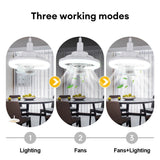 360 ° Rotating Ceiling Fan Light E27 Intelligent Fan With Remote Control Led Fan Light For Living Room Bedroom Top Light 85-265V
