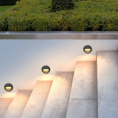 Outdoor Step Lighting 3W LED Embedded Wall Lamps Waterproof Outside Night Footlight +Bottom Box for Stairway Balcony Garden Porch