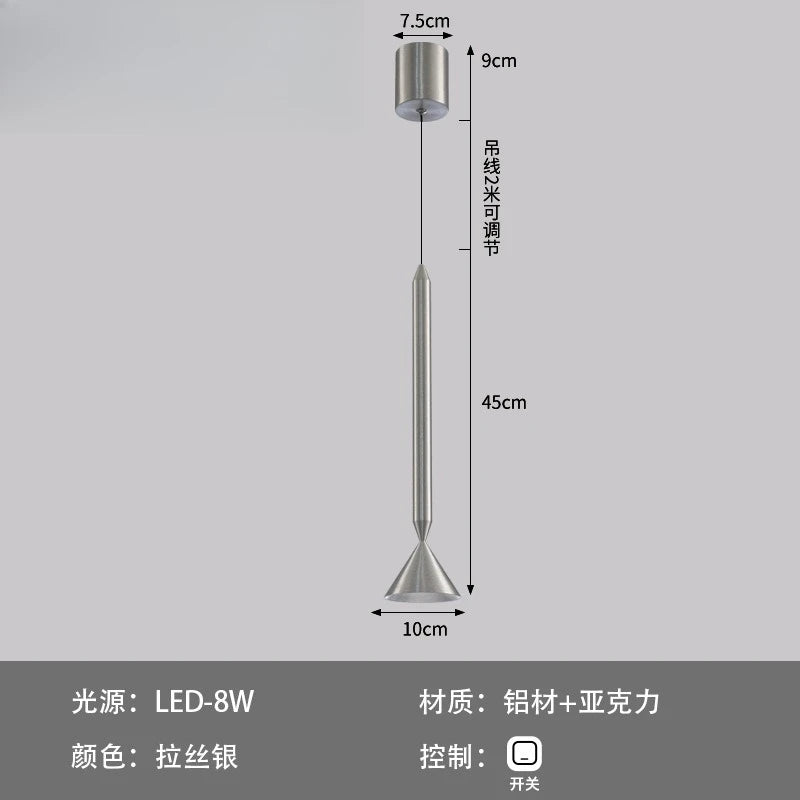 Lamp Long Pole Designer for Kitchen Island Small Single Head Hanging Lamp for Dining Room Bar Macaron Lamp LED