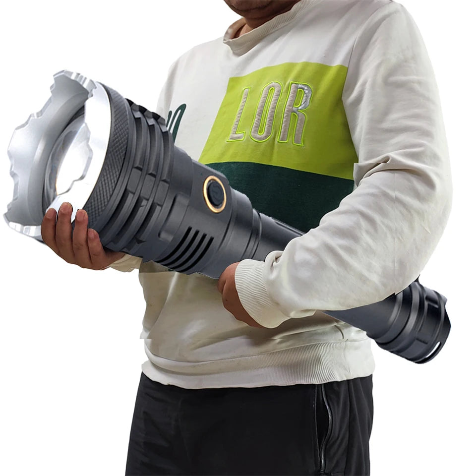 The Most Brightest Led Flashlight XHP110.2 16-core Power Bank 10000mah Torch Usb Rechargeable 21700 Battery Zoomable Lantern 50W