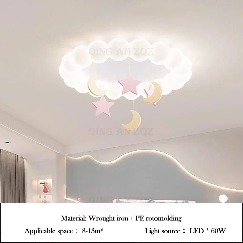Children's Room Bubble Cloud Ceiling Light Color Star Moon Cloud Light Romantic Princess Room girl Bedroom Ceiling Lamps