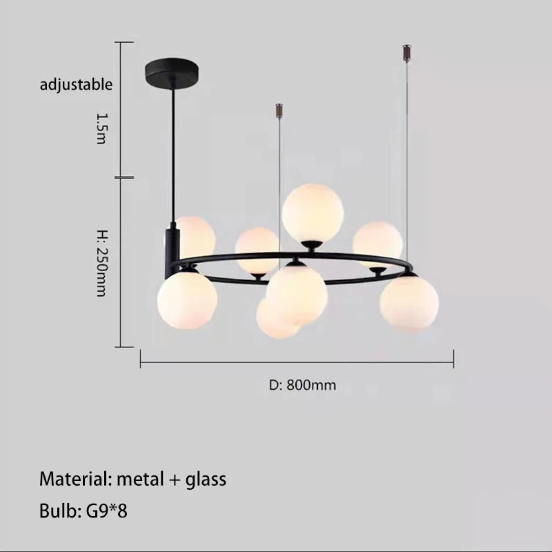 Nordic Designer Led Ceiling Chandelier Glass Lampshade G9 for Living Room Center Table Bedroom Pendant Lights Home Decors Fixture