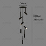 Nordic Modern LED Spotlight Staircase Chandelier Bedside Pendant Lamps Living Room Adjustable Angle Island Lights Designer Style