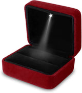 Luxury Velvet LED Light Ring Box - Luminous Jewelry Organizer for Proposal & Wedding