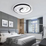 Modern LED Ceiling Lamp Simple Black White Bedroom Light Creative Energy Saving Eye Care Room Lighting Fixture Minimalist Design