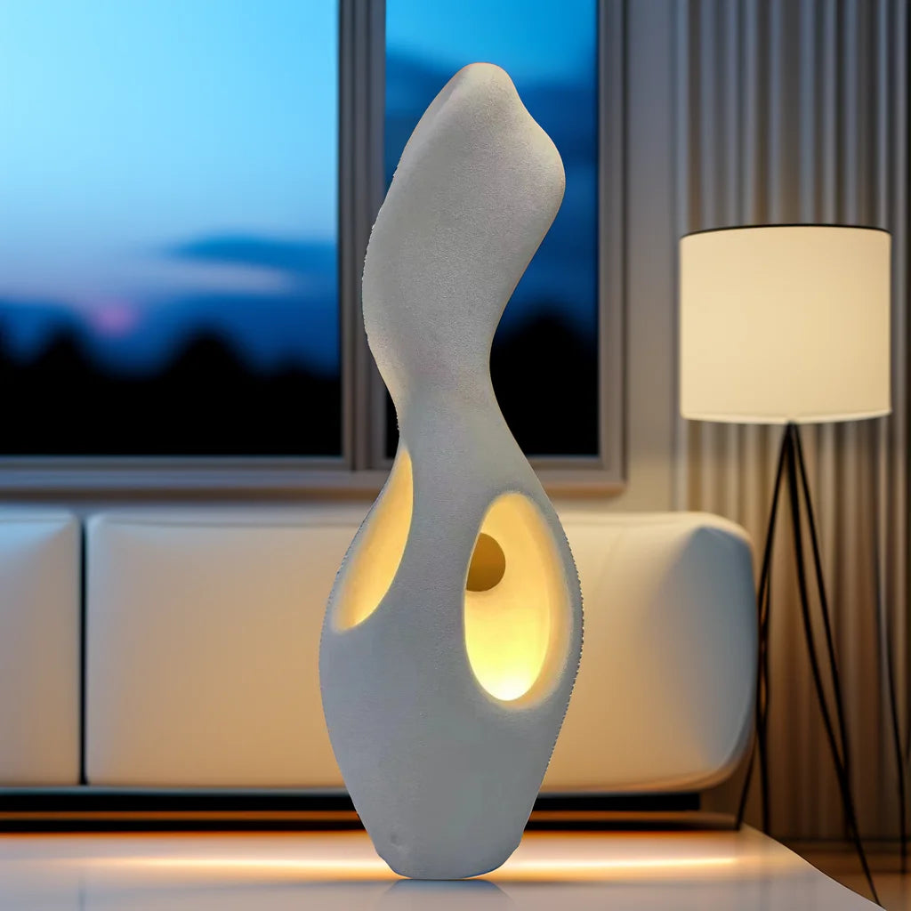 Nordic Wabi- Sabi E27 Floor Lamps for Living Room Hollow Out Art Bedroom Loft Bedside Lamps Led Lights Standing Light Room Decors