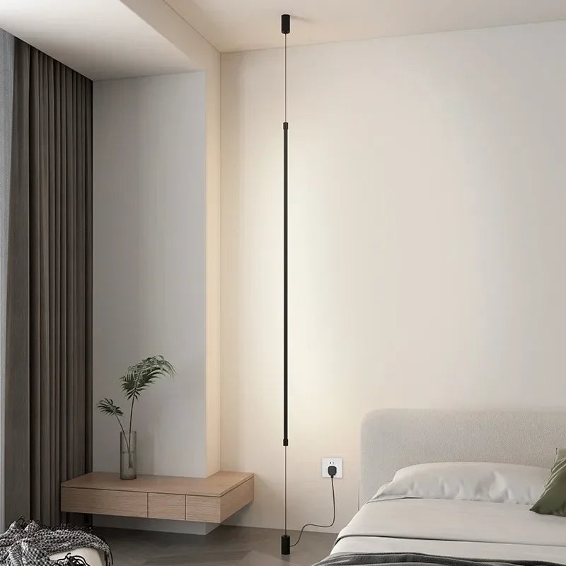 Suspension Slim Line LED Floor Light Hanging Pendant Lamp Living Room Bedroom Modern Minimalist Home Lighting Fixture