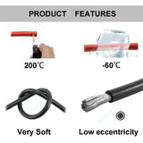 Electrical Wire Red Black Heat Resistant Silicone Cable 24 22 20 18 16 14 12 10 8 6 4 awg gauge for Car Auto Battery