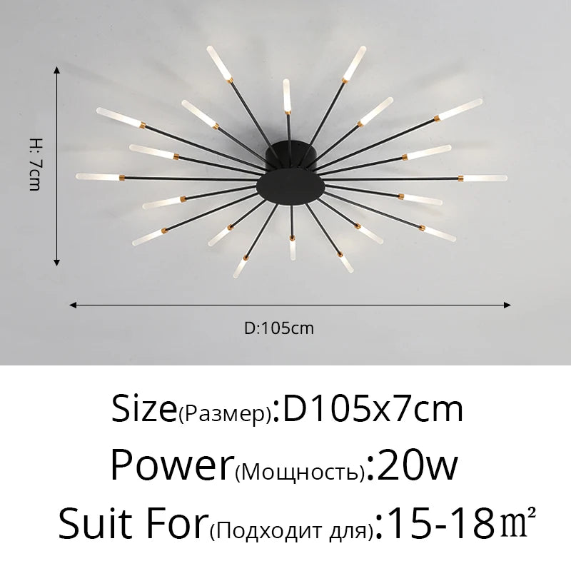 2025 New fireworks led Chandelier For Living Room Bedroom Home chandelier Modern Led Ceiling Chandelier Lamp Lighting chandelier