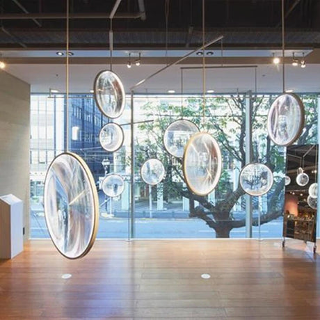 Pendant light LED Round clear glass light fixture Hotel Hall Living room lamp Restaurant designer pendent light