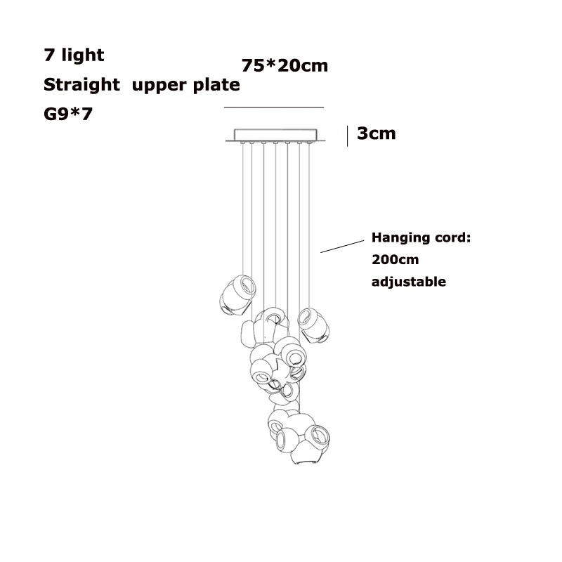 2026 New Trend Home Decoration Geometric Glass G9 LED Chandelier Lighting Lustre Para Sala Estar For Living Room Dinning Room
